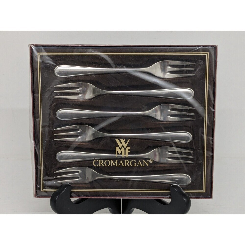 WMG Cromargan Nurnberg 6 Cake Forks Stainless Steel 18/10 in Box 11 3793 6040
